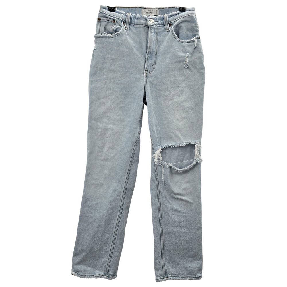Abercrombie Fitch Womens 26 Blue 90s Straight Ultra High Rise Jeans